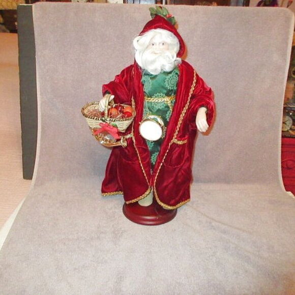 1992 Vtg Lenox Santa Doll Father Christmas Porcelain Velvet Accessories 18" Box - Picture 1 of 12